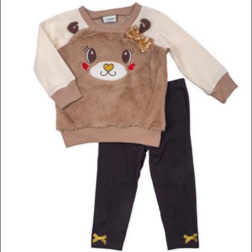 NWT Nannette Reindeer Sweatshirt & Leggings Set 3T